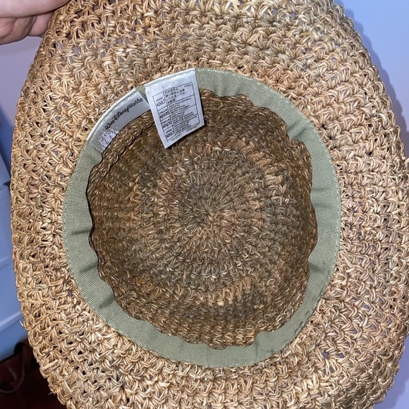 Walt Disney World Straw Hat Adult size with Mickey Head fabric band around hat - Picture 6 of 15
